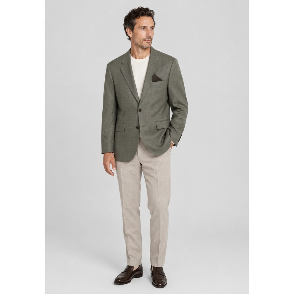 Bill Blass Black Label Blazer Jacket Lord & Taylor Mens 42 Short Brown Wool